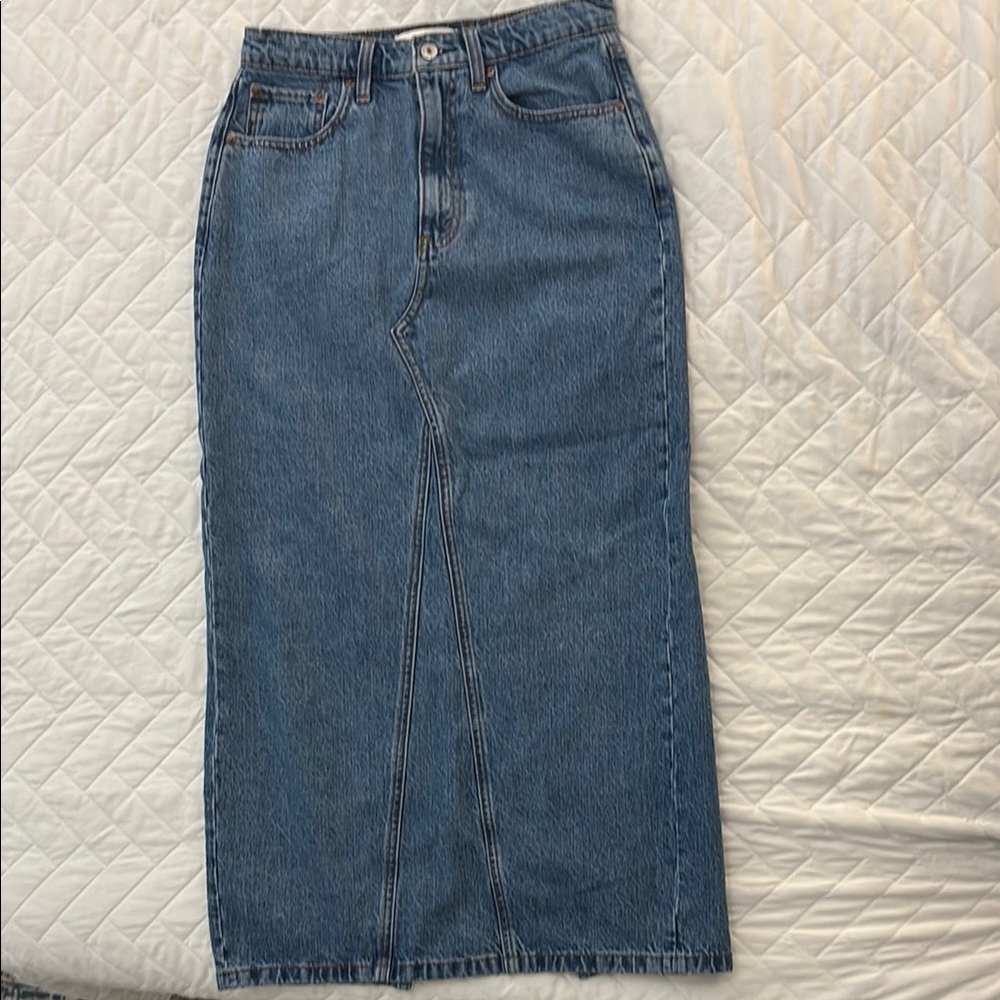 Women's Blue Denim Skirt with back slit